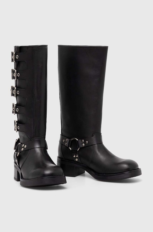 Δερμάτινες μπότες Steve Madden Battle SM19000101.017 μαύρο AW23