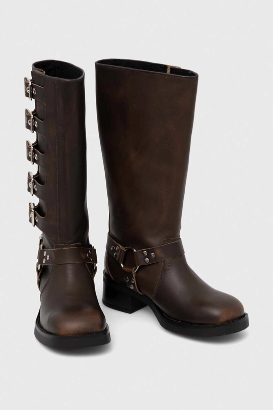 Usnjeni elegantni škornji Steve Madden Battle SM19000101.207 rjava AW23