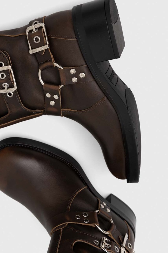 Steve Madden kozaki skórzane Battle SM19000101.207 brązowy