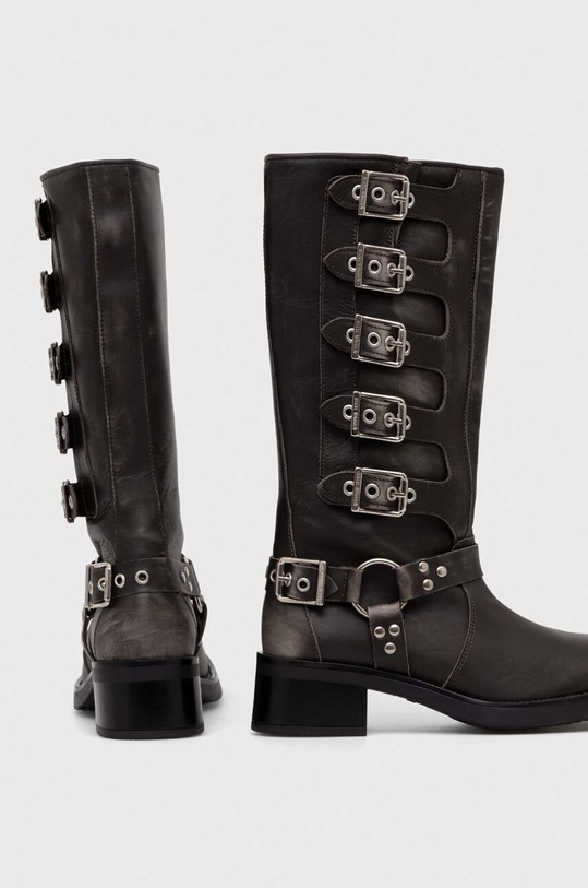 Încălțăminte Steve Madden ghete de piele Battle SM19000101.DGL gri