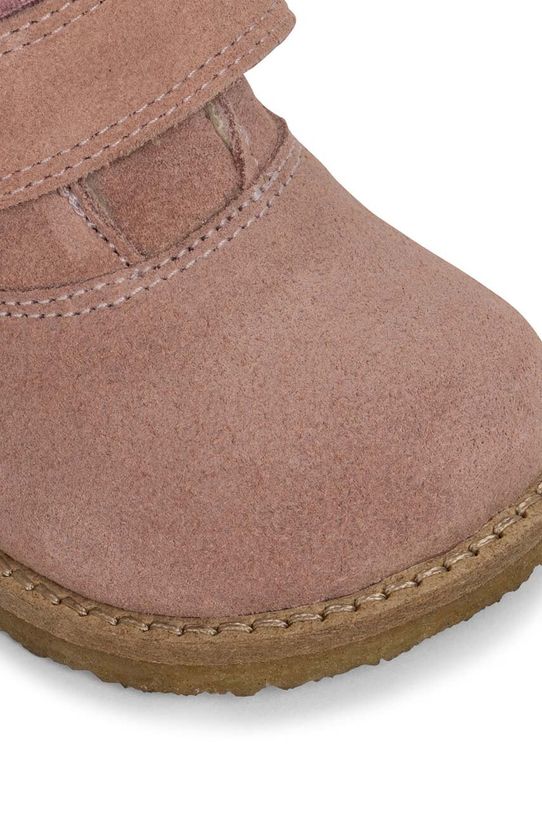 Fete Konges Sløjd pantofi din piele intoarsa pentru copii KS5514 rosu
