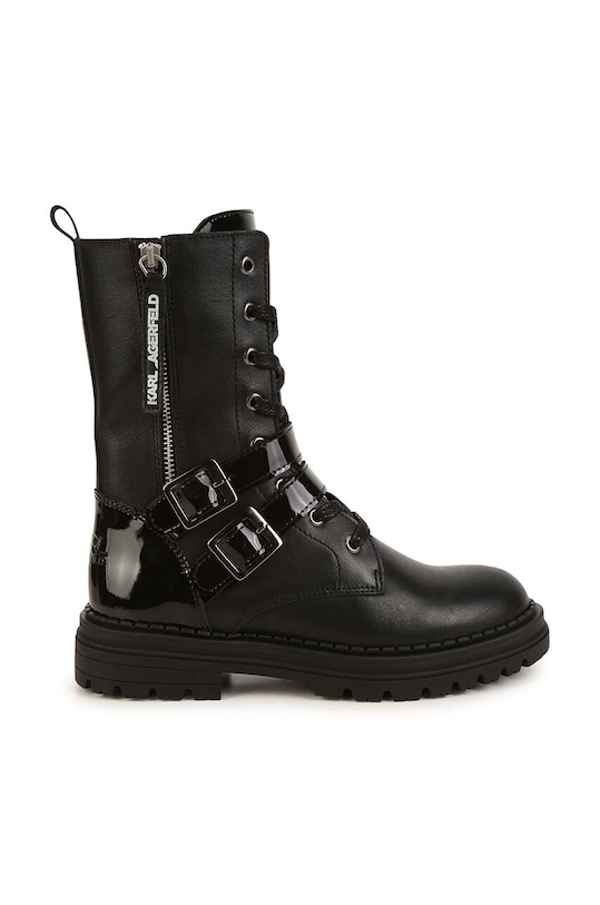 Παιδικές δερμάτινες μπότες Karl Lagerfeld Z19112.27.35 μαύρο AW23