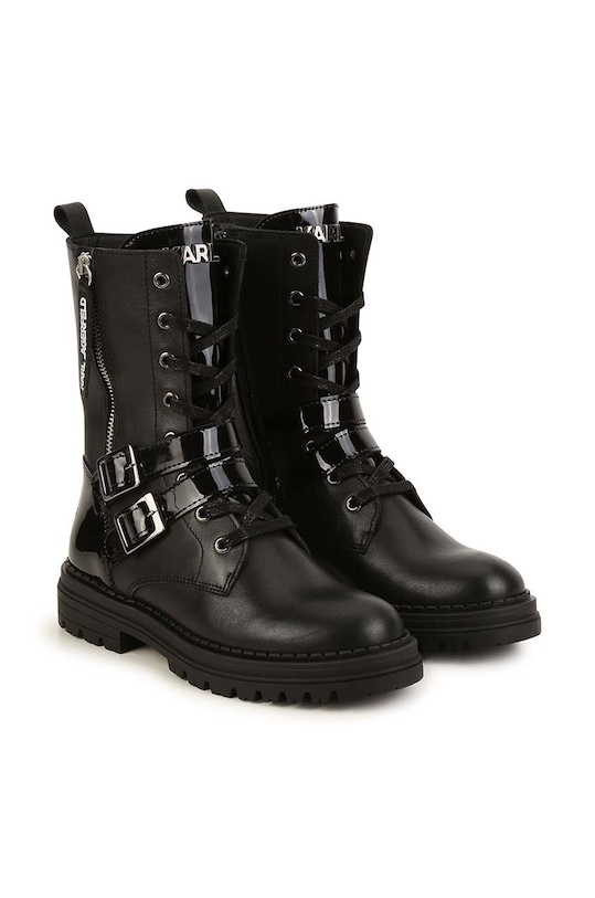 Karl Lagerfeld botki skórzane dziecięce nieocieplane czarny Z19112.36.39