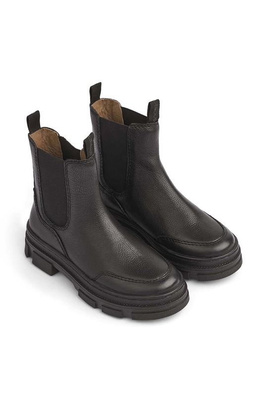 Liewood cizme chelsea din piele pentru copii neizolat negru LW17309
