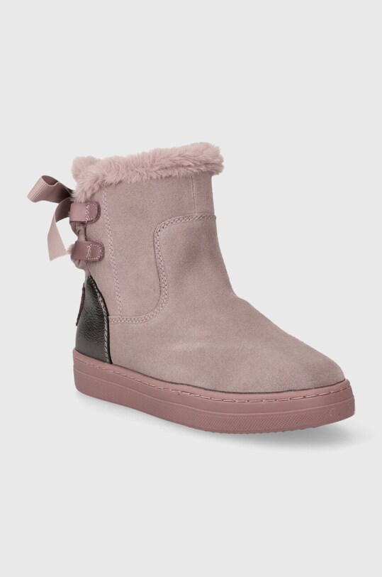 Garvalin buty zimowe zamszowe dziecięce 231544.28.34 różowy AW23