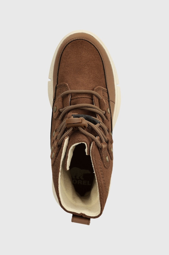 Sorel buty zimowe skórzane dziecięce YOUTH SOREL EXPLORER brązowy 2020621