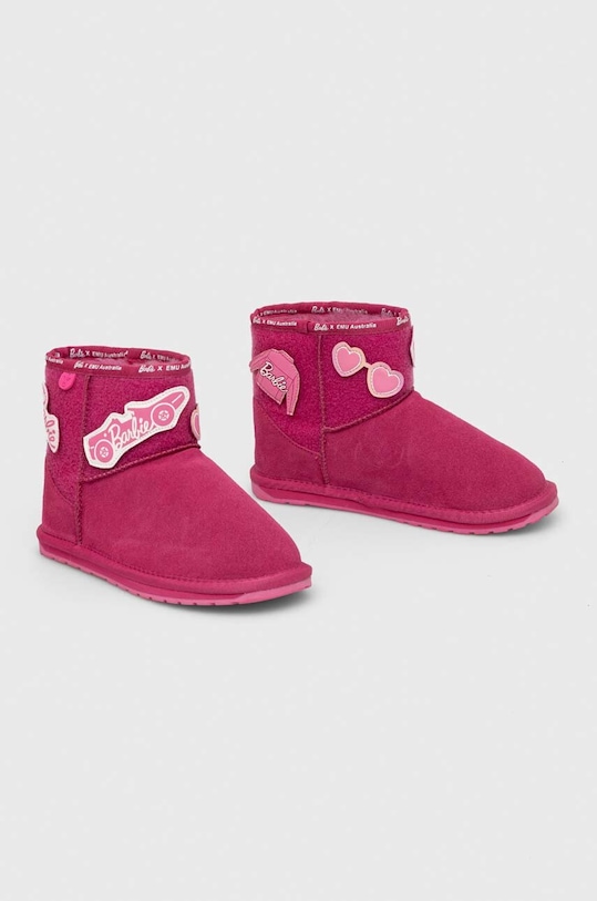 Emu Australia buty zimowe zamszowe dziecięce x Barbie, Wallaby Mini Play K12748.G.Wallaby.Mini.P różowy AW23