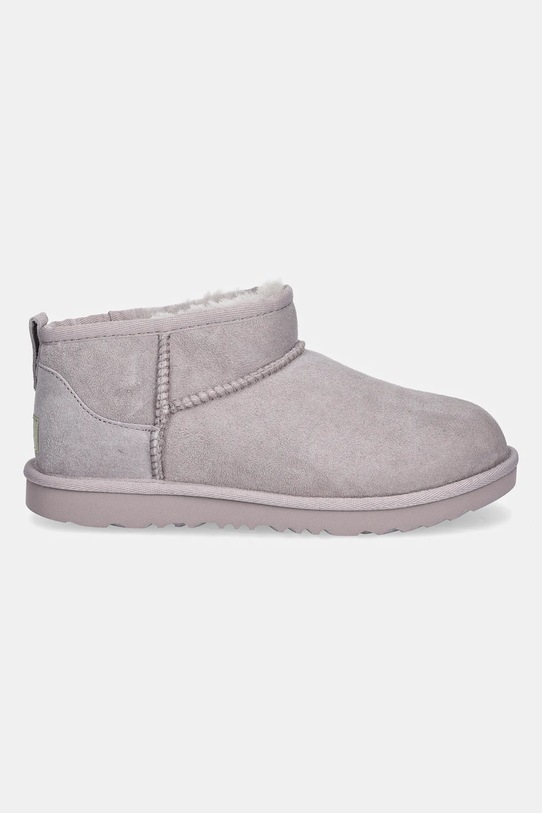 Detské semišové snehule UGG KIDS CLASSIC ULTRA MINI zateplené sivá 1130750K.G