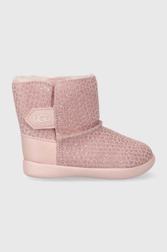 UGG śniegowce skórzane dziecięce T KEELANEL HEARTS skóra zamszowa różowy 1143656T
