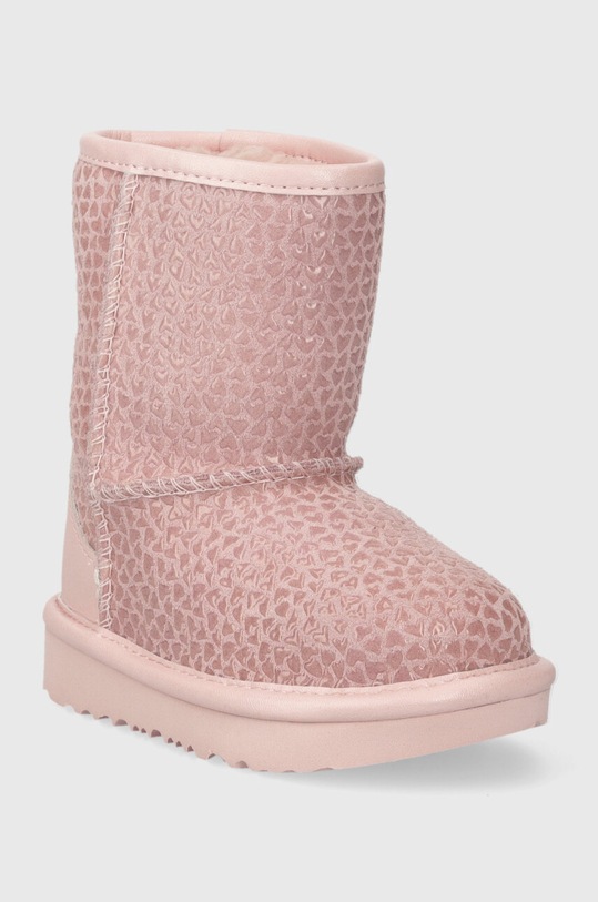 UGG śniegowce skórzane dziecięce T CLASSIC IIEL HEARTS 1143730T różowy AW23