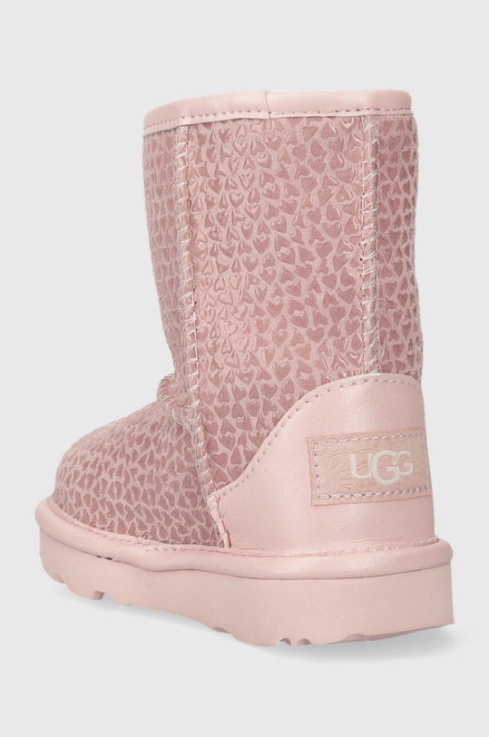 Dziewczynka UGG śniegowce skórzane dziecięce T CLASSIC IIEL HEARTS 1143730T różowy