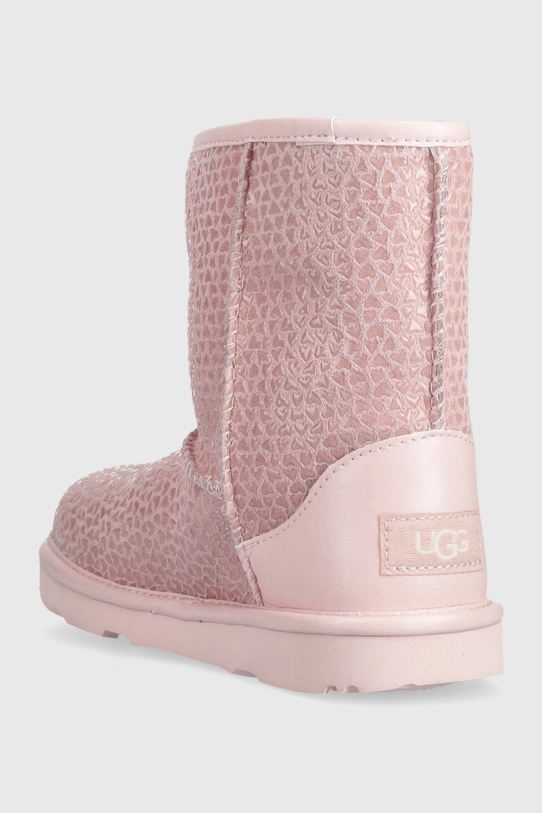 Dziewczynka UGG śniegowce skórzane dziecięce KIDS CLASSIC IIEL HEARTS 1143730K różowy