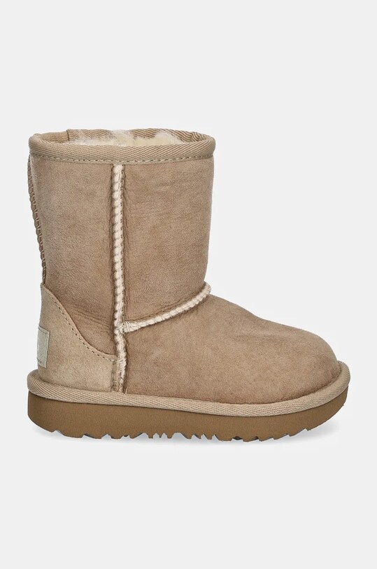 Дитячі замшеві чоботи UGG T CLASSIC II 1017703T бежевий AW24