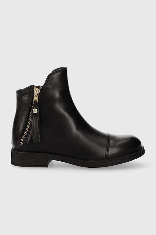 Geox ghete din piele pentru copii neizolat negru J5449C.00043