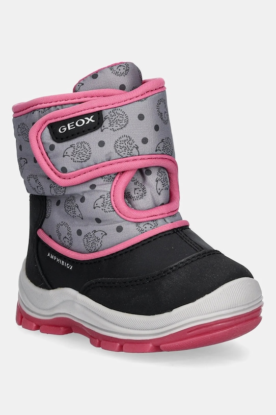 Geox cizme de iarna pentru copii B263WG 0BCMN B FLANFIL B ABX imitatie de piele gri B263WG.0BCMN.20.23