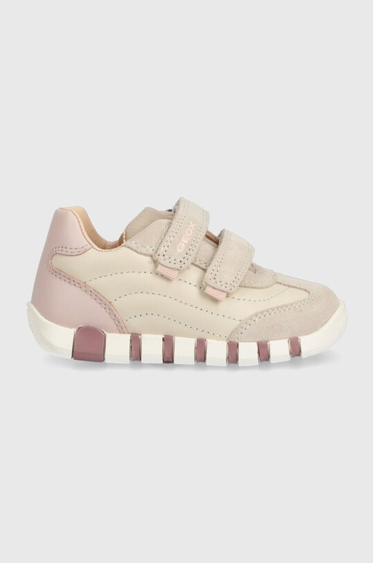 Geox buty skórzane dziecięce skóra zamszowa beżowy B3658A.000CL