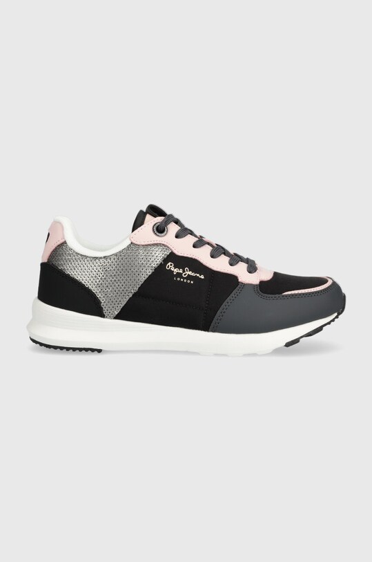 Дитячі кросівки Pepe Jeans імітація лицьової шкіри чорний PGS30591