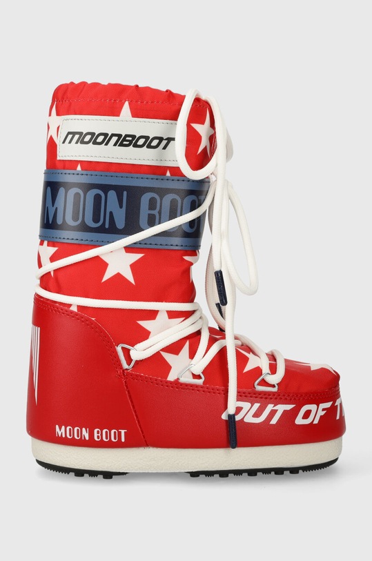 Dětské sněhule Moon Boot 14028600 MB ICON RETROBIKER imitace kůže červená 14028600