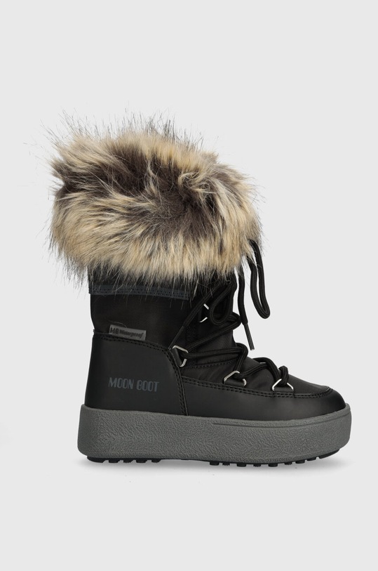 Moon Boot śniegowce dziecięce 34300100 MB JTRACK MONACO LOW WP imitacja skóry licowej czarny 34300100