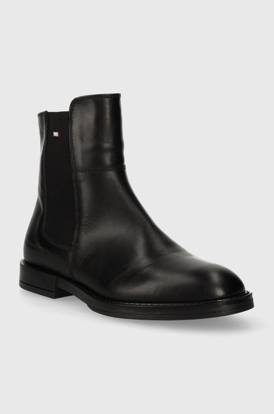 Dětské kožené boty Tommy Hilfiger CHELSEA T4A5.33045 černá AW23