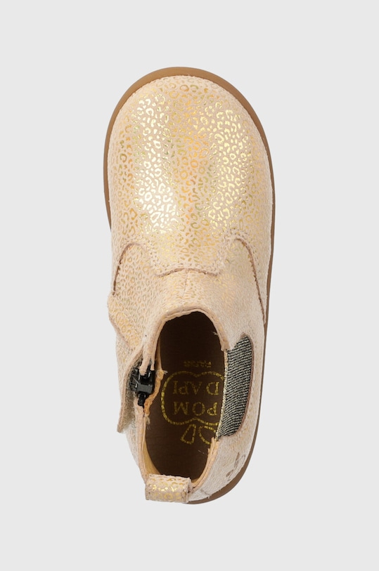 Pom D'api stivaletti chelsea in pelle scamosciata bambini beige P1ADEK0406.24.25