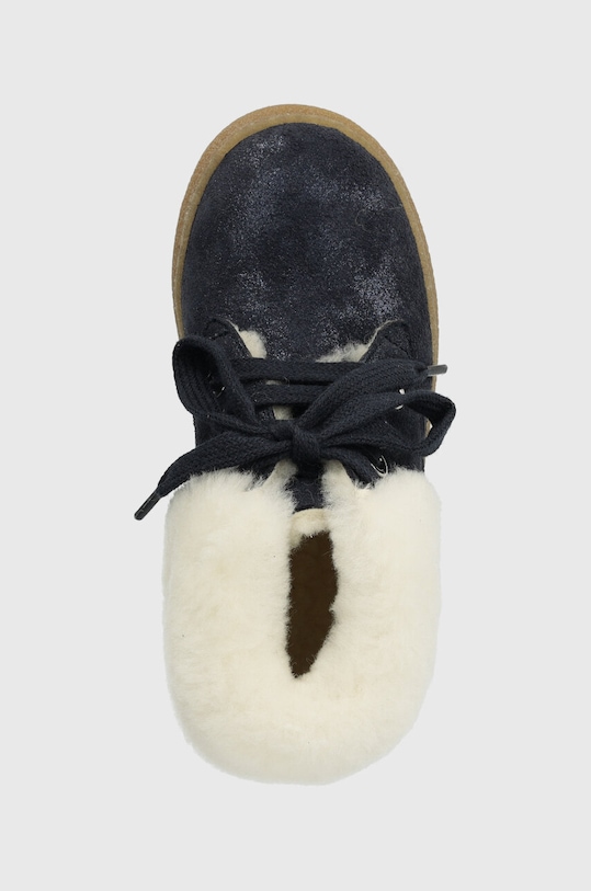 Детские замшевые зимние ботинки Pom D'api TRIX FUR G тёмно-синий P1DBDF0403.24.27