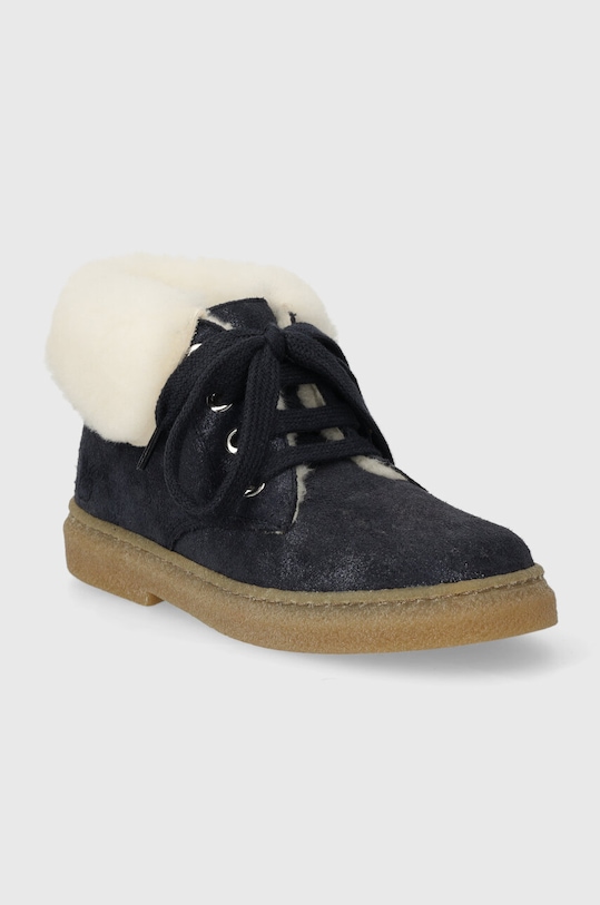 Дитячі замшеві зимові черевики Pom D'api TRIX FUR G P1DBDF0403.28.30 темно-синій AW23