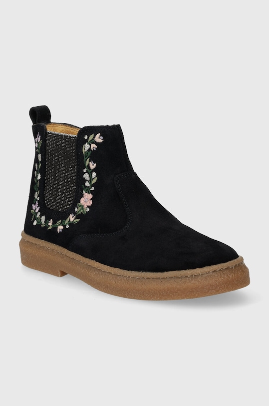 Pom D'api cizme chelsea din piele intoarsa TRIX JOD BRODI P1DDDZ0404.28.30 bleumarin AW23