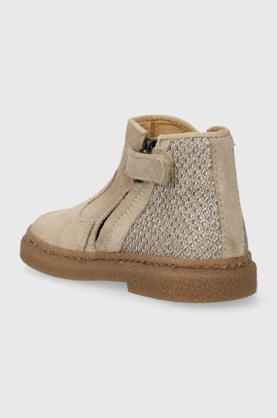 Девочка Детские замшевые ботинки Pom D'api TRIX BACK P1DEDJ0401.22.23 золотой