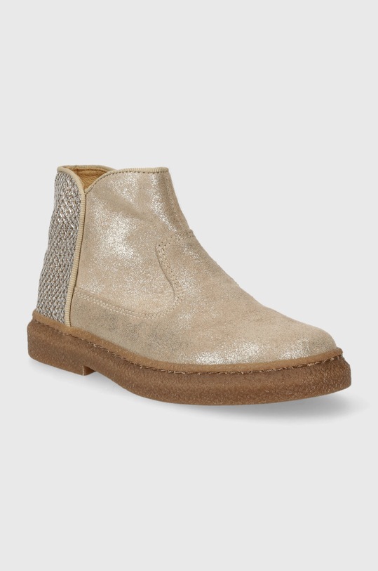 Pom D'api botki zamszowe dziecięce TRIX BACK P1DEDJ0401.28.30 złoty AW23