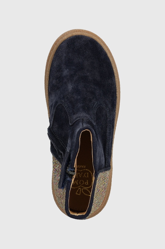 Dječje gležnjače od brušene kože Pom D'api TRIX BACK mornarsko plava P1DEET0403.28.30