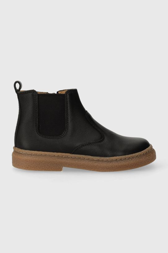 Pom D'api ghete din piele pentru copii TRIX JOD ZIP neizolat negru P1DGBN0403.24.27