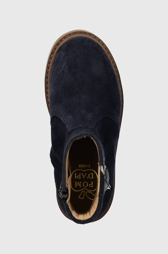 Детские замшевые ботинки Pom D'api SISTER FEATHER тёмно-синий P1EBDZ0402.24.27