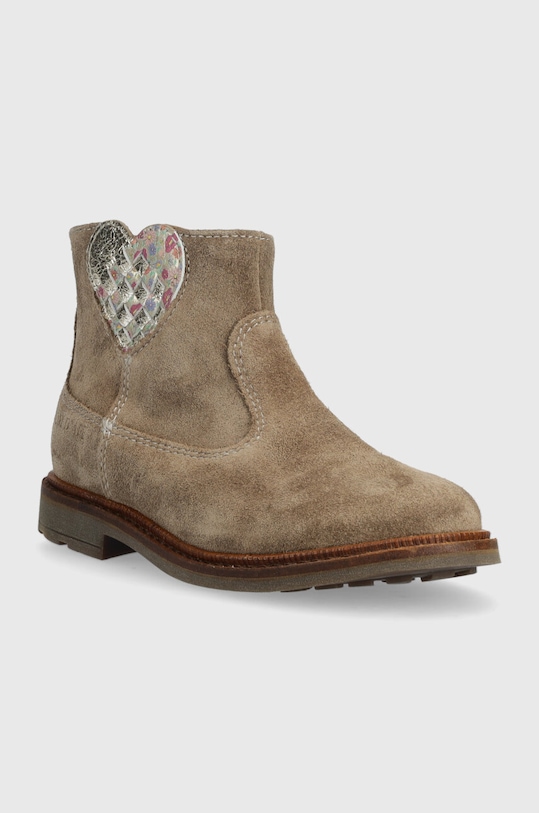 Детские замшевые ботинки Pom D'api SISTER LOVE P1ECDZ0403.24.27 серый AW23