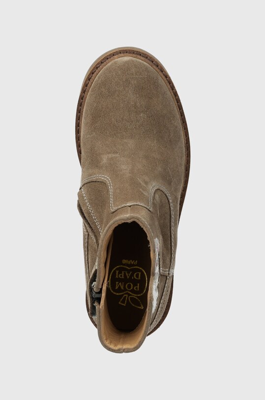 Детские замшевые ботинки Pom D'api SISTER LOVE серый P1ECDZ0403.28.30