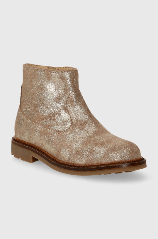 Детские замшевые ботинки Pom D'api SISTER BOOTS P1EFDF0405.24.27 бежевый AW23