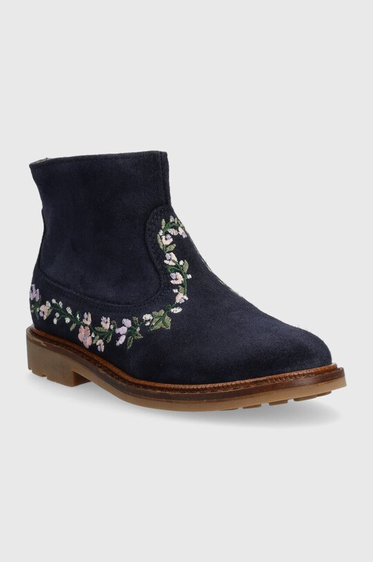 Pom D'api cizme din piele intoarsa pentru copii SISTER BRODI P1EHDZ0402.24.27 bleumarin AW23