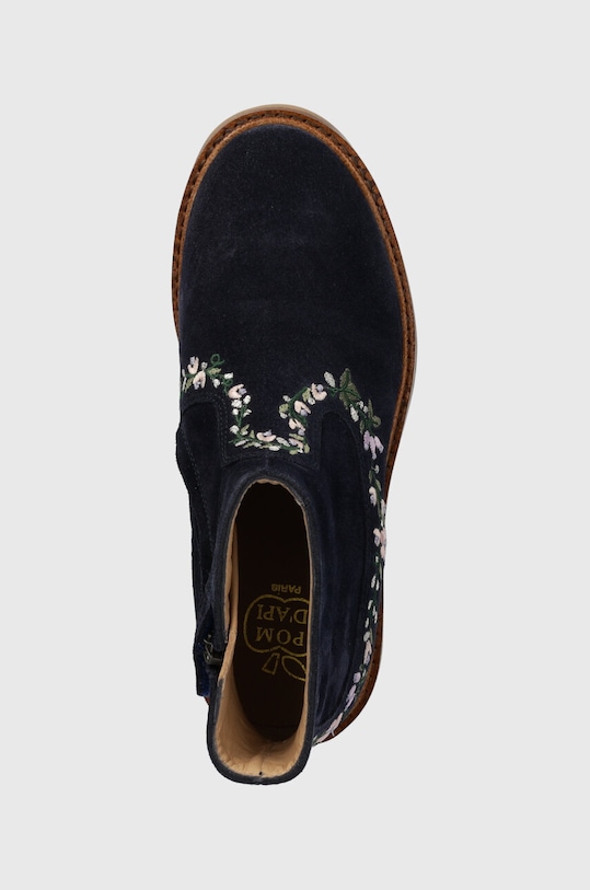 Дитячі замшеві черевики Pom D'api SISTER BRODI темно-синій P1EHDZ0402.31.34