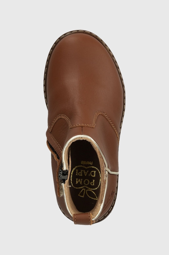 Παιδικές δερμάτινες μπότες Pom D'api CITY APPLE καφέ P1IABN0402.24.27