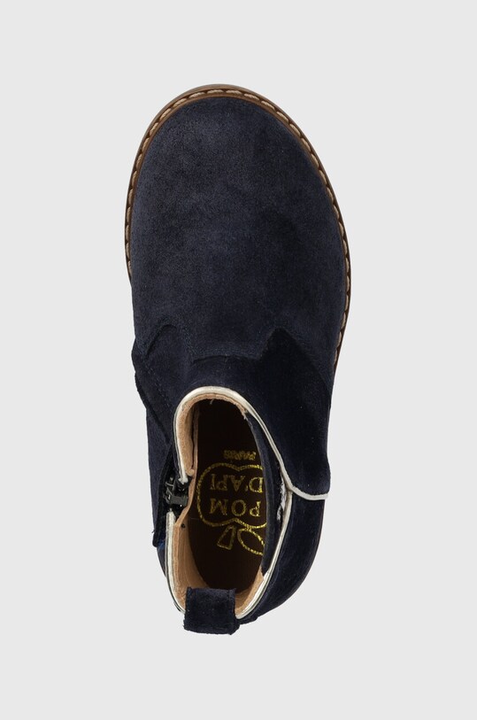 Детские замшевые ботинки Pom D'api CITY APPLE тёмно-синий P1IADZ0403.24.27