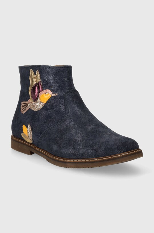 Детские замшевые ботинки Pom D'api CITY COLIBRI P1IBDI0402.31.34 тёмно-синий AW23