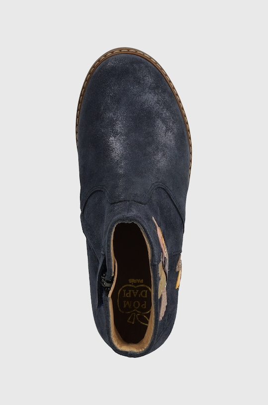 Детские замшевые ботинки Pom D'api CITY COLIBRI тёмно-синий P1IBDI0402.31.34