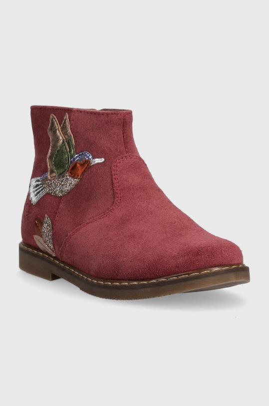 Pom D'api cizme din piele intoarsa pentru copii CITY COLIBRI P1IBED0401.24.27 burgundia AW23