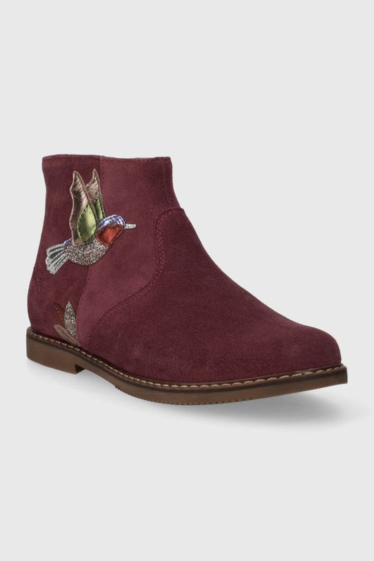 Dječje gležnjače od brušene kože Pom D'api CITY COLIBRI P1IBED0401.31.34 bordo AW23