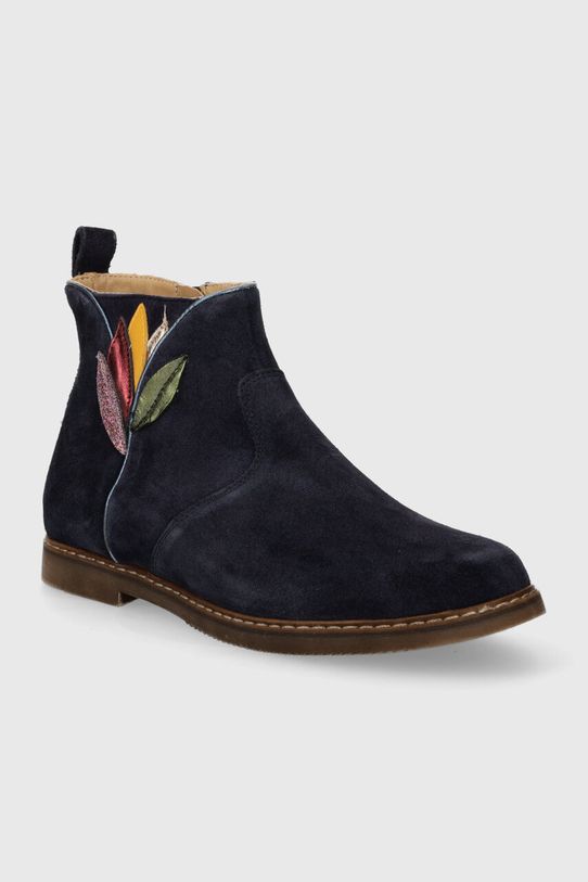 Pom D'api cizme din piele intoarsa pentru copii CITY FLORA P1ICED0402.31.34 bleumarin AW23