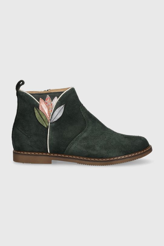 Pom D'api cizme din piele intoarsa pentru copii CITY FLORA neizolat verde P1ICED0403.31.34
