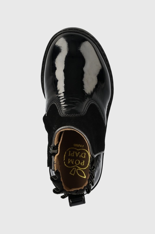Pom D'api botki skórzane dziecięce CITY FRIZZ czarny P1IDEX0402.24.27