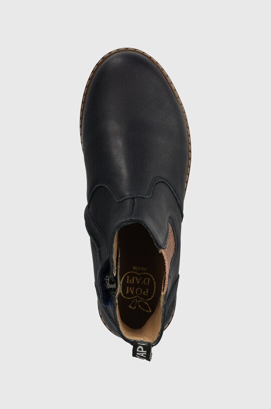 Pom D'api cizme chelsea din piele pentru copii CITY JODZIP bleumarin P1IEBN04R1.31.34