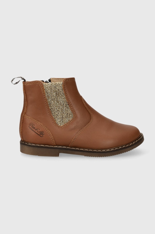 Дитячі шкіряні черевики Pom D'api CITY JODZIP без утеплення коричневий P1IEBN04R2.24.27