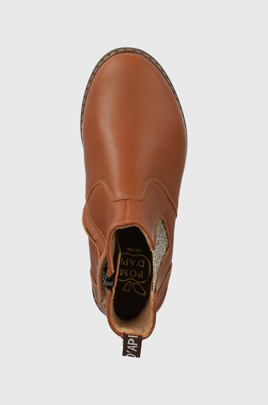 Pom D'api cizme chelsea din piele pentru copii CITY JODZIP maro P1IEBN04R2.28.30